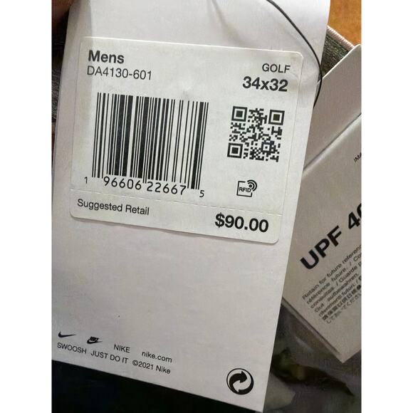 Nike Men's Dri-FIT Slim-Fit Golf Chino Pants Pink Size 34W 32L 34x32 New - Picture 6 of 7